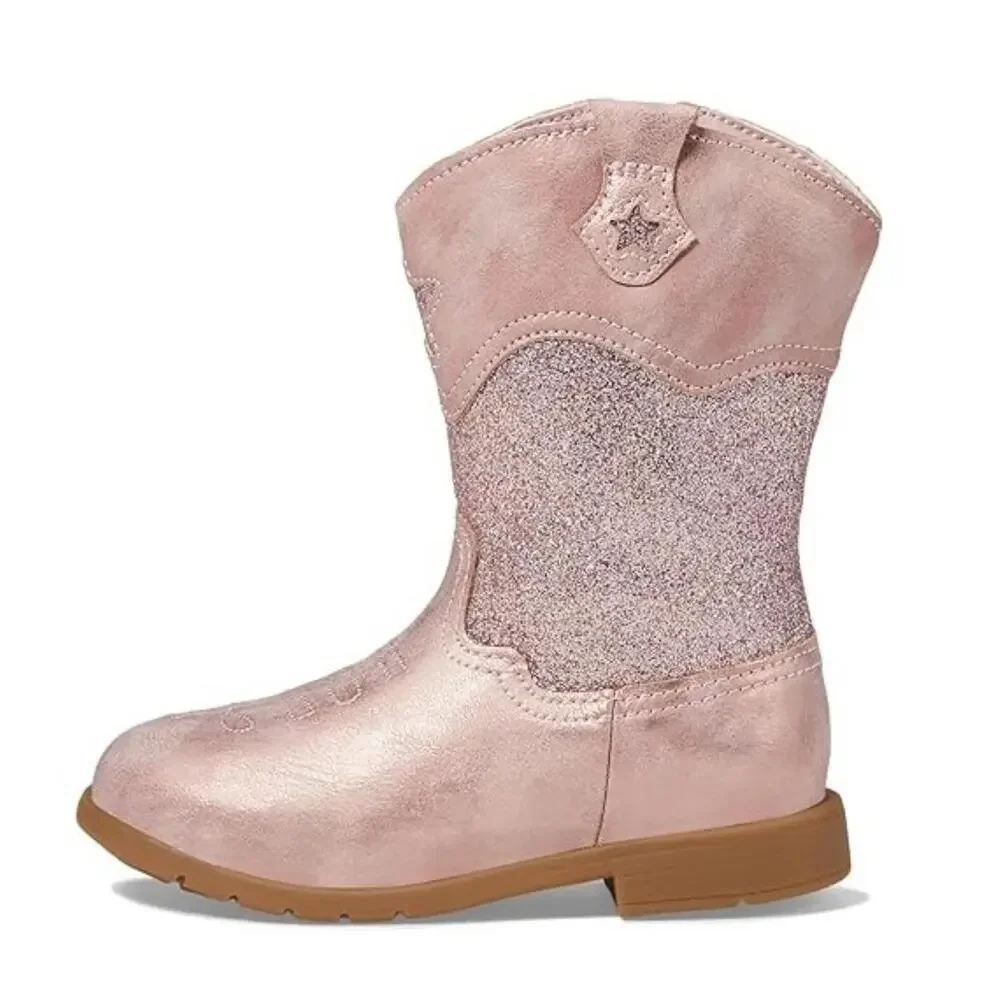 Stride Rite SR Wynona BG040001 Girls US 3 M Pink Leather Western Boots RHS8809